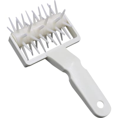 Plastic deegnaald met wieltjes, deegroller, broodperforator, doe-het-zelf bakgereedschap white