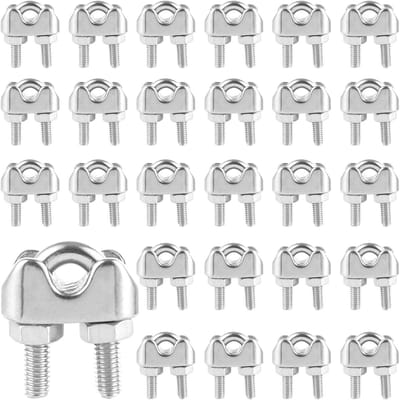 30x Kabelklemmen Roestvrij Staal 4 mm voor Staalkabel - Sterke Draadklemmen M4