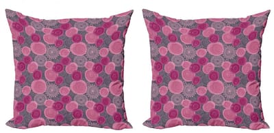 ABAKUHAUS Kussenhoezen Set 2x45x45 cm – Omkeerbaar patroon – Multicolor