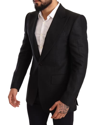 Zwarte Linnen Blazer