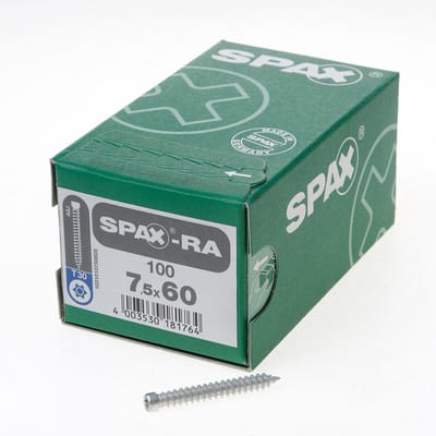 Spax - Kozijnschroeven - Torx 30 Cilinderkop - 7,5 x 60mm - Voldraad - WIROX (100 stuks)