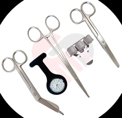 Verpleegkundige Startpakket - 5-Delig - Scharenset - Pennenhouder - Zusterhorloge - Verpleegkundige cadeau