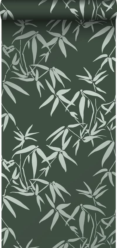 Origin Wallcoverings behang bamboe bladeren donkergroen - 347738 - 0,53 x 10,05 m