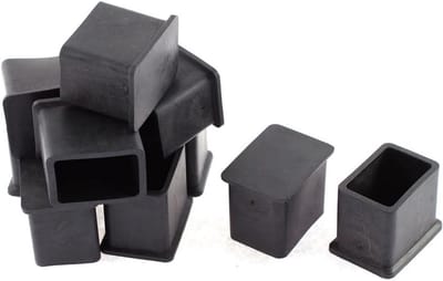 Zwarte Rubberen Stoelpootdoppen voor Meubels - 20x30mm - 10 Stuks