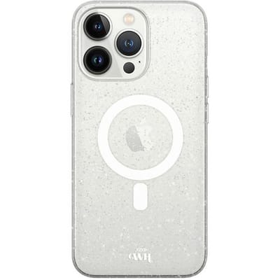xoxo Wildhearts magnetisch telefoonhoesje - Geschikt voor iPhone 16 Pro - Sparkle Away Transparant - Hoesje met glitters - Shockproof case - Transparant - magnetisch hoesje
