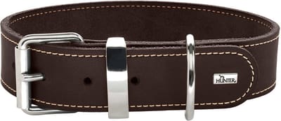 Hunter Halsband Aalborg Special Donkerbruin - Hondenhalsband - 35 cm