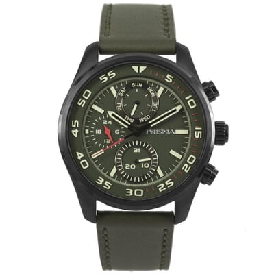 Prisma horloge P.1827 Heren Multi-functie Edelstaal Groen