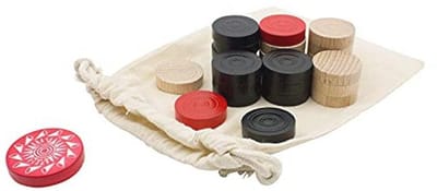 Carrom Speelstenen Set Toernooi - Compleet Met Katoenen Zak