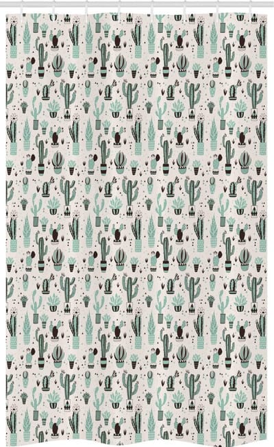 ABAKUHAUS Kaktus-douchegordijn – Geometrisch – 120x180 cm – mint/beige/zwart