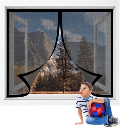 Magnetisch Hor - Vliegenscherm Raam - Insecten Buiten Houden - Zonder Boren - 62 x 125 cm - Zwart