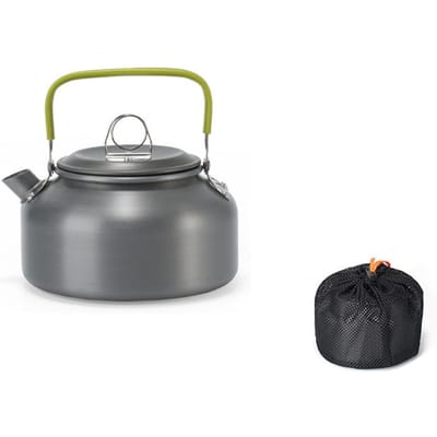 Buiten Lichtgewicht Aluminiumlegering Ketel Anti-Broei Handvat Camping Koffieketel Draagbaar 0.8L gray