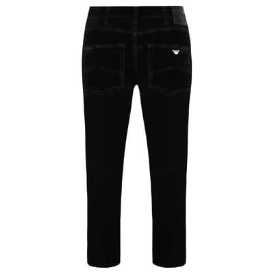 Emporio Armani Slim Fit Heren Zwarte Fluwelen Broek