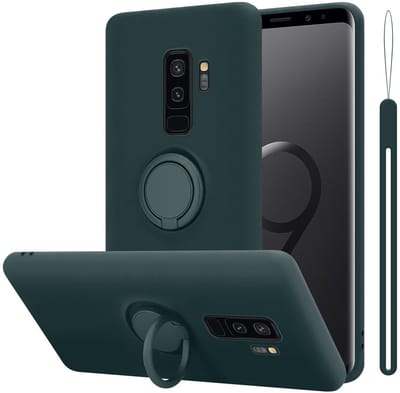 Cadorabo Hoesje geschikt voor Samsung Galaxy S9 PLUS in LIQUID GROEN - Beschermhoes van flexibel TPU silicone Case Cover met ring