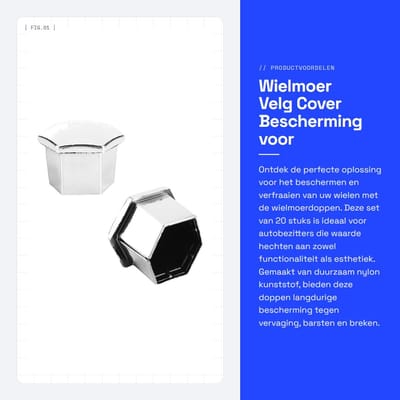 Dailygoods- Wielmoer Doppen 20 Stuks - Wielmoerkapjes - Bescherming tegen Wegschade - Duurzaam Nylon Kunststof - Handig te Installeren - Langdurige Bescherming - Moerkap