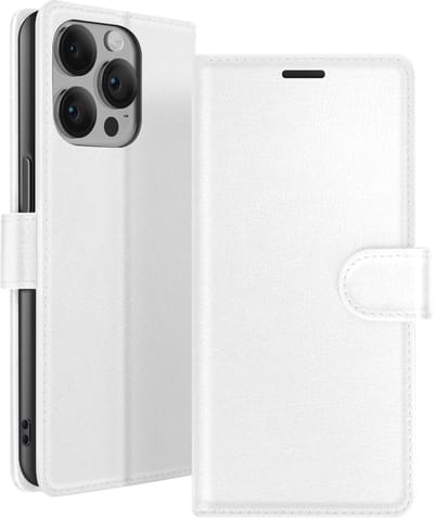 Zanae, Hoesje geschikt voor iPhone 14 Pro - Wallet Case & Magneetsluiting, Wit