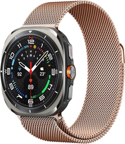 Stravo Premium Milanese Magnetisch Bandje – Geschikt voor Samsung Galaxy Watch Ultra 2 (2026) / Ultra (2024/2025) – Milanees Horlogeband – Rosé goud