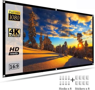 Projectiescherm - Draagbaar Scherm - Thuisbioscoop Creëren - Anti-Licht Materiaal - 120 Inch - Grijs Wit
