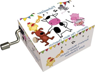 Muziekdoos Koe - Speelgoed Melodie - Baby Entertainment - Kunstprint Design - 8.6 x 4.8 x 3 cm - Multicolor