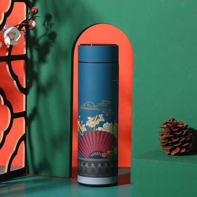 China Wind 304 roestvrijstalen thermosbeker met digitaal display Waterbeker Intelligente temperatuurmeting Multifunctionele theekop 500ml groen