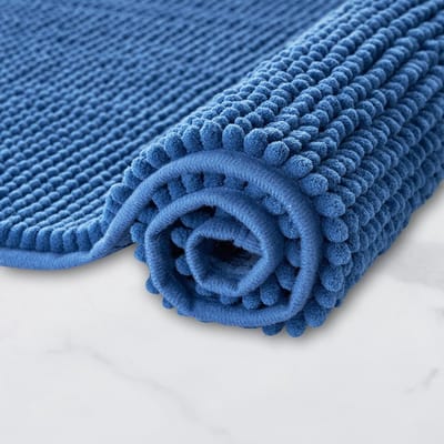 Badmat Antislip - Douchemat WC mat - Badkamer Voeten Droog - Super Absorberend Zacht - 50x80 cm - Blauw