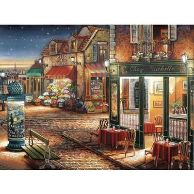 Diamant borduurwerk handwerk Diamond schilderij kruissteek nachtlandschap stad Europese Home Decor 20X30CM beige
