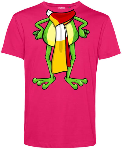 T-shirt Oeteldonk Sjaal Kikker | Carnavalskleding heren dames | Carnaval kostuum | Foute Party | Fuchsia | maat XS