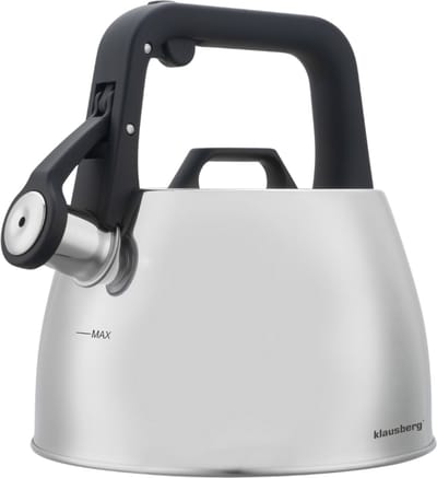 Klausberg 7914 - Fluitketel met fluit - 2.5 liter - RVS - zilverkleurig