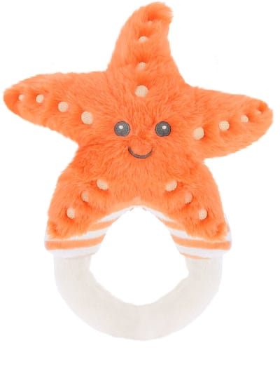 Keel Toys ring rammelaar zeester - 14 cm - Dieren knuffelbeesten