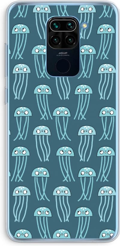 Case Company® - Hoesje geschikt voor Xiaomi Redmi Note 9 hoesje - Kwallie - Soft Cover Telefoonhoesje - Bescherming aan alle Kanten en Schermrand