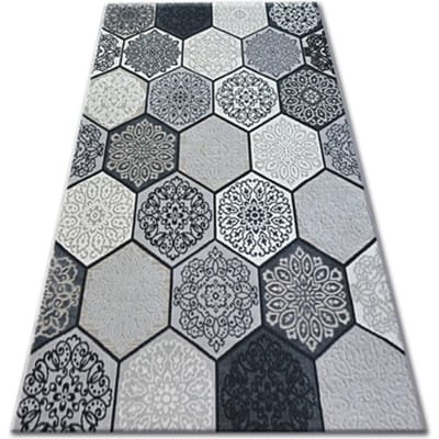 Kleden Rugsx Tapijt LISBOA 27212/356 Zeshoek Honing Grijskleuri 80x150 cm