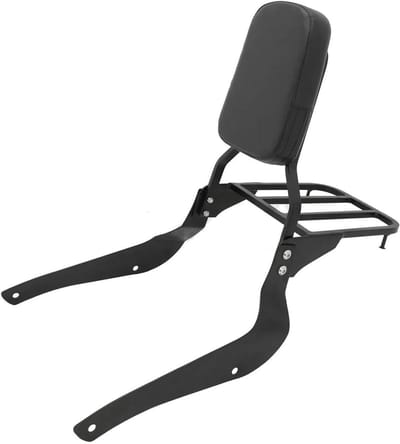 Motorfiets Passagierskussen - Rugleuning Moto - Comfortabel Rijden - Verstelbare Rugsteun - 3.1 kg - Zilver