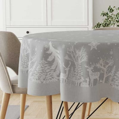 Unique Living tafelkleed rody 180Øcm grey