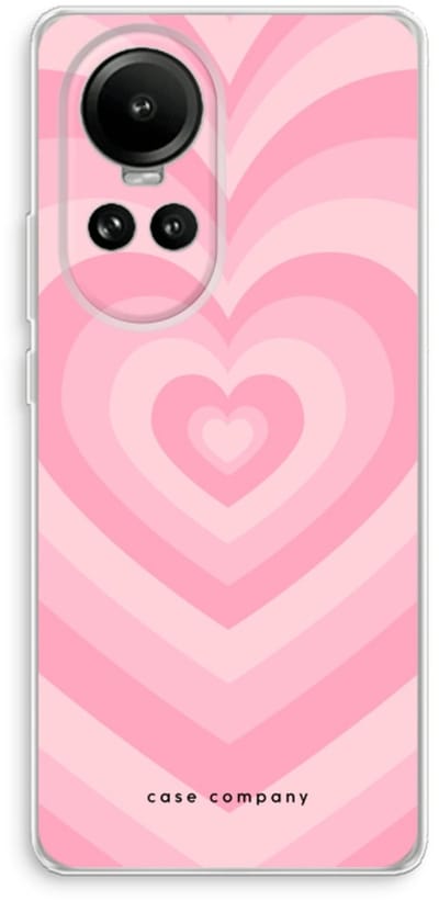 Case Company® - Hoesje geschikt voor Oppo Reno 10 hoesje - Hart Roos - Soft Cover Telefoonhoesje - Bescherming aan alle Kanten en Schermrand