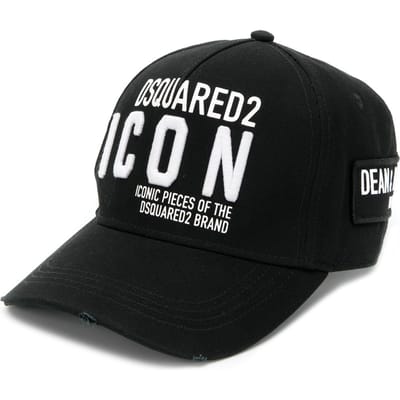 Dsquared2 ICONISCHE baseballpet met geborduurd logo in zwart