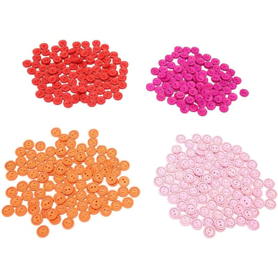 400 Pièces Boutons Ronds en Bois 0,6 Pouce 2 Trous Couleurs Assorties Lissage Léger Boutons d'Artisanat pour Décoration DIY