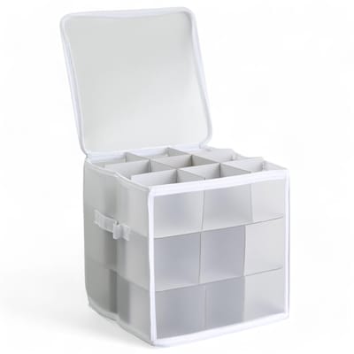 Dailygoods- Opbergdoos Inklapbaar - Sorteerdoos voor Kerstversiering - Transparant - Voor 27 Stuks - Met Inzetstukken - Ruimtebesparend - Opbergbox