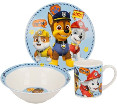 Paw Patrol - boys icons - pups - porseleinen cadeau set - 3 delig - kinderservies