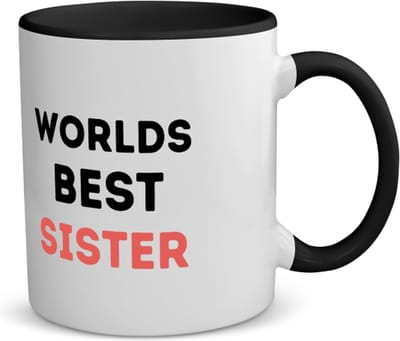 Akyol - worlds best sister koffiemok - theemok - zwart - Zus - de beste zus - verjaardagscadeau - verjaardag - cadeau - cadeautje voor zus - zus artikelen - kado - geschenk - gift - 350 ML inhoud