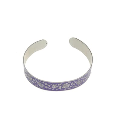 Behave - Klemarmband paars bloemen - Bohemian stijl - Zomer accessoire