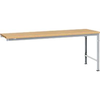 Manuflex aanbouwtafel UNIVERSAL Speciaal, tafelblad multiplex, 2000 x 1000, aluminium zilver
