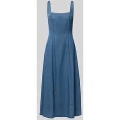 midi-jurk in denimlook met vierkante hals
