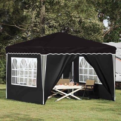 vidaXL - Pop-up - Feesttent - 288 - x - 288 - x - 245 - cm - Zwart - Oxford - Stof