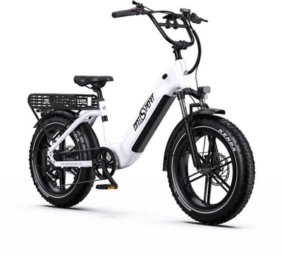 OneSport – Elektrische Fiets met 864Wh Uitneembare Accu – Max.100 km Bereik – 20×4 Inch Banden – Shimano 7 Versnellingen & Hydraulische Schijfremmen – Aluminium Frame – Wit