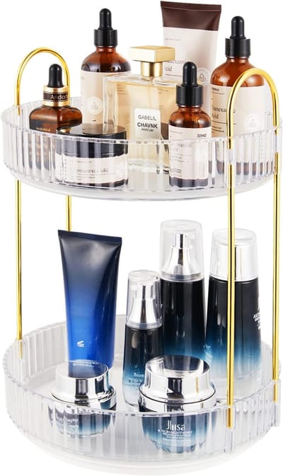JeiibrZui Make-up Organizer - Draaitafel Organizer - Grote Capaciteit Ruimtebesparend - 1 Stuk - Transparant voor Badkamer en Aanrecht