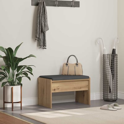 vidaXL - Hallenbank - Artisan - Eiken - 63 - x - 38 - x - 40 - cm