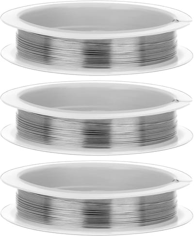 0,4 mm x 10 m knutseldraad, 3 rollen zilveren draad voor het knutselen van sieradendraad, aluminiumdraad, binddraad, modelleerdraad, roestvrij voor het maken van sieraden en knutselwerk