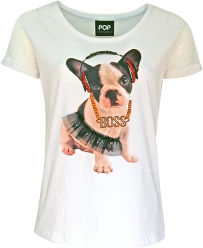 Verysimple • wit shirt met hond • maat 36 (IT42)