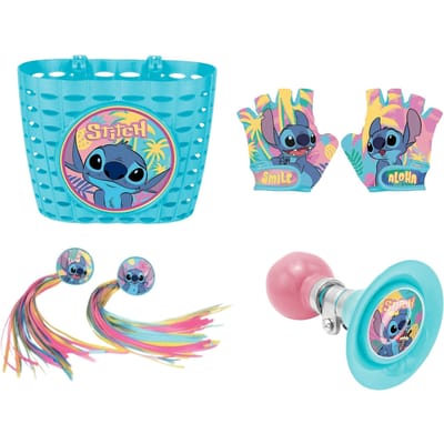 Lilo & Stitch fietsset; mand, hoorn, franjes en handschoentjes