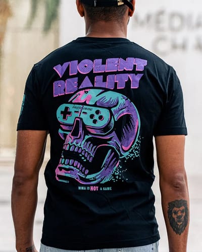 PRIDEorDiE VIOLENT REALITY T-shirt Zwart - XXXL