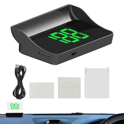 Digitale Snelheidsmeter - HUD Voorruit - Veilig Verkeer - GPS Snelheid Projectie - 925 x 52 cm - Zwart